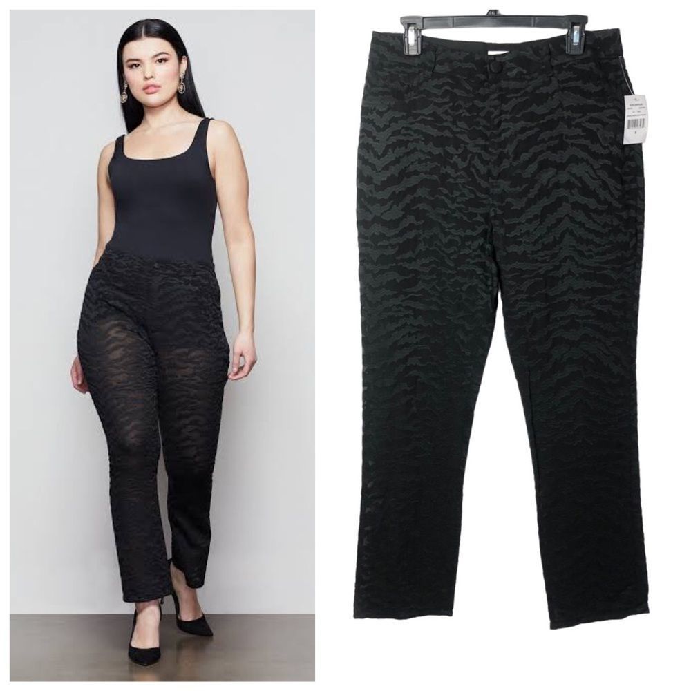 Good American | Zebra Sheer Good Straight Pants NWT